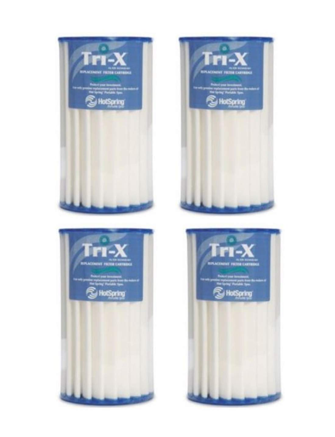 Hot Spring Tri X Replacement Filter Set of 4 (Model 73250) - Compatible with Hot Tub & Spa Maintenance, Water Purification System Accessories