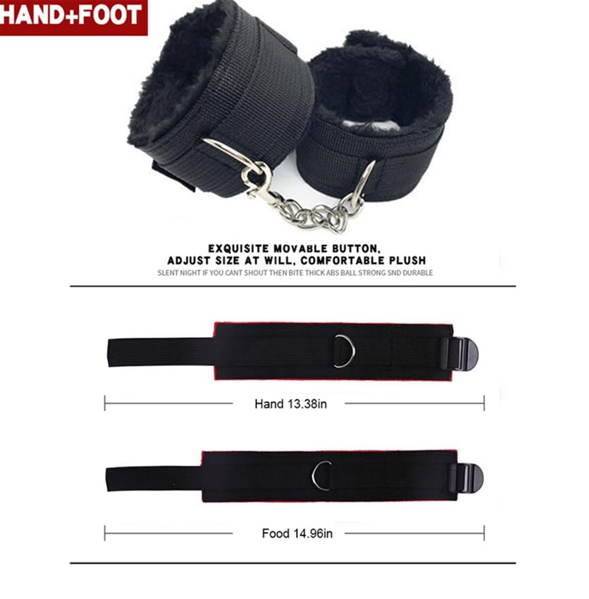 **Adjustable Bondage Restraint Kit for Couples – Soft Wrist & Ankle Cuffs, Spreader Bar, Bed Straps – Enhance Intimacy & Play in the Bedroom**    *(Use Case: Perfect for couples exploring BDSM, role play, or adding excitement to intimate moments.)*
