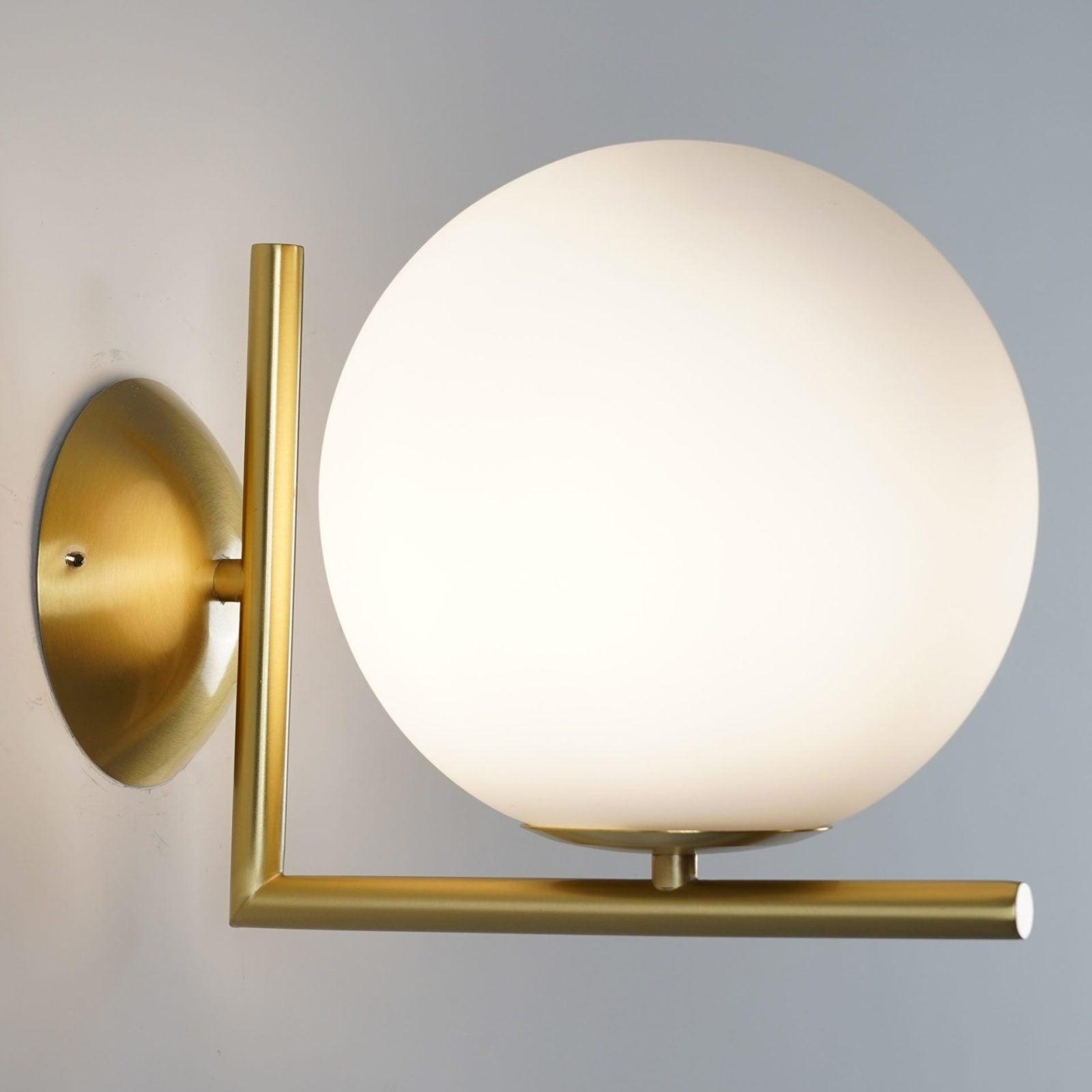 Handmade Blown Glass Opal Wall Lamp - Elegant Modern Lighting for Living Room, Bedroom & Hallway - Perfect for Ambient and Decorative Illumination