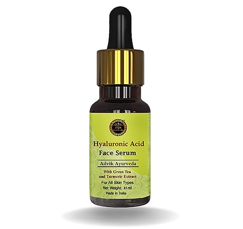 Advik Ayurveda 2% Hyaluronic Acid Face Serum 15ml - Deep Hydration, Skin Brightening & Blemish Reduction for All Skin Types | Daily Anti-Aging Moisturizer for Glowing Skin at Home & Travel