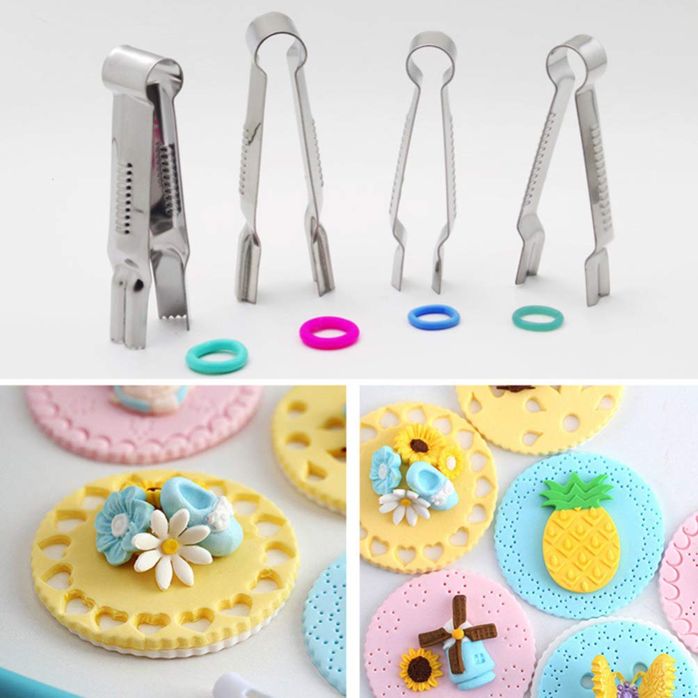 4pcs Fondant Molds - Cake Decorating Tools Kit for Sugarcraft & Baking