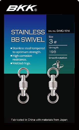 BKK Premium Stainless Steel Ball Bearing Swivels for Fishing Tackle - Saltwater & Freshwater Fishing Gear Accessories