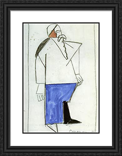 Black Ornate Wood Frame with Double Matting