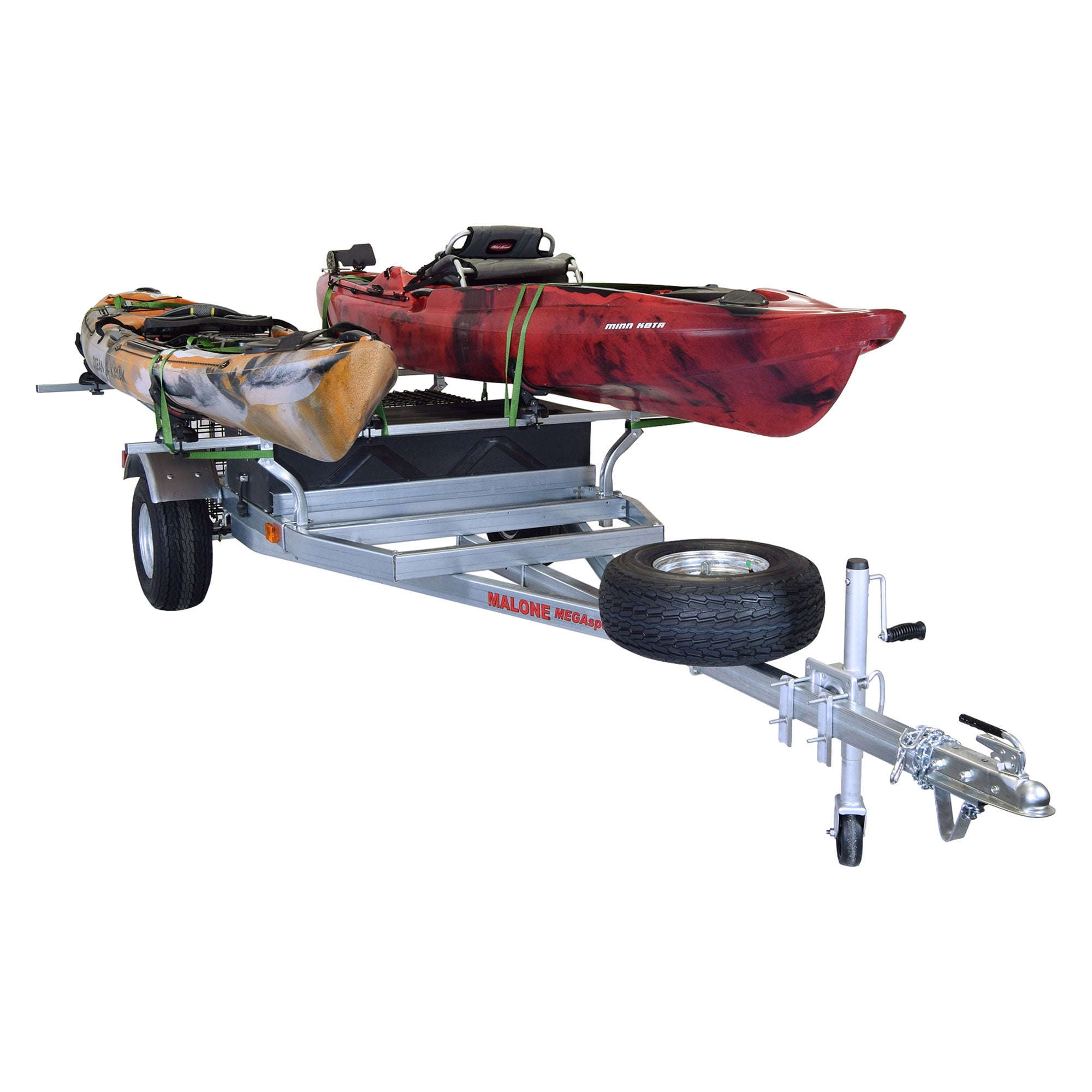 Malone MegaSport 2 Boat SaddleUp Pro Trailer Package - Heavy Duty Waterproof Kayak Carrier for SUVs & Trucks - Secure Transport for Canoes, Paddle Boards - Perfect for Road Trips & Outdoor Adventures