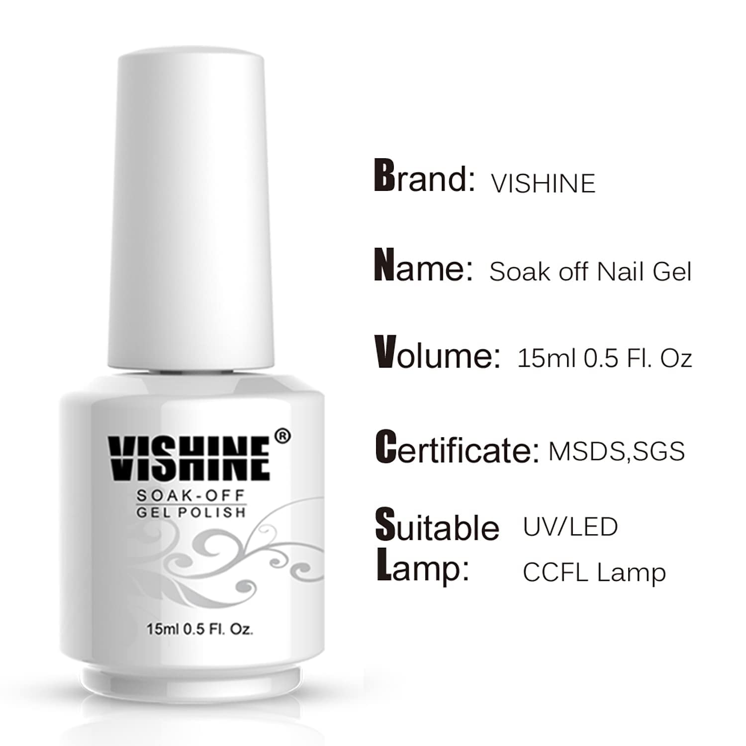 Vishine UV Gel Nail Polish Set - 15ml Soak Off Gel Polish with Diamond Glitter for Manicure & Pedicure | Long Lasting Shine for Nail Salon & Home Use | Perfect for Parties, Weddings & Special Occasions