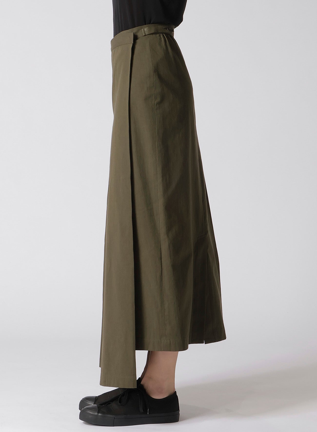 Cotton Twill Wrap Skirt with Pleated Design - Women's Fashion Skirt for Casual, Office & Party Wear