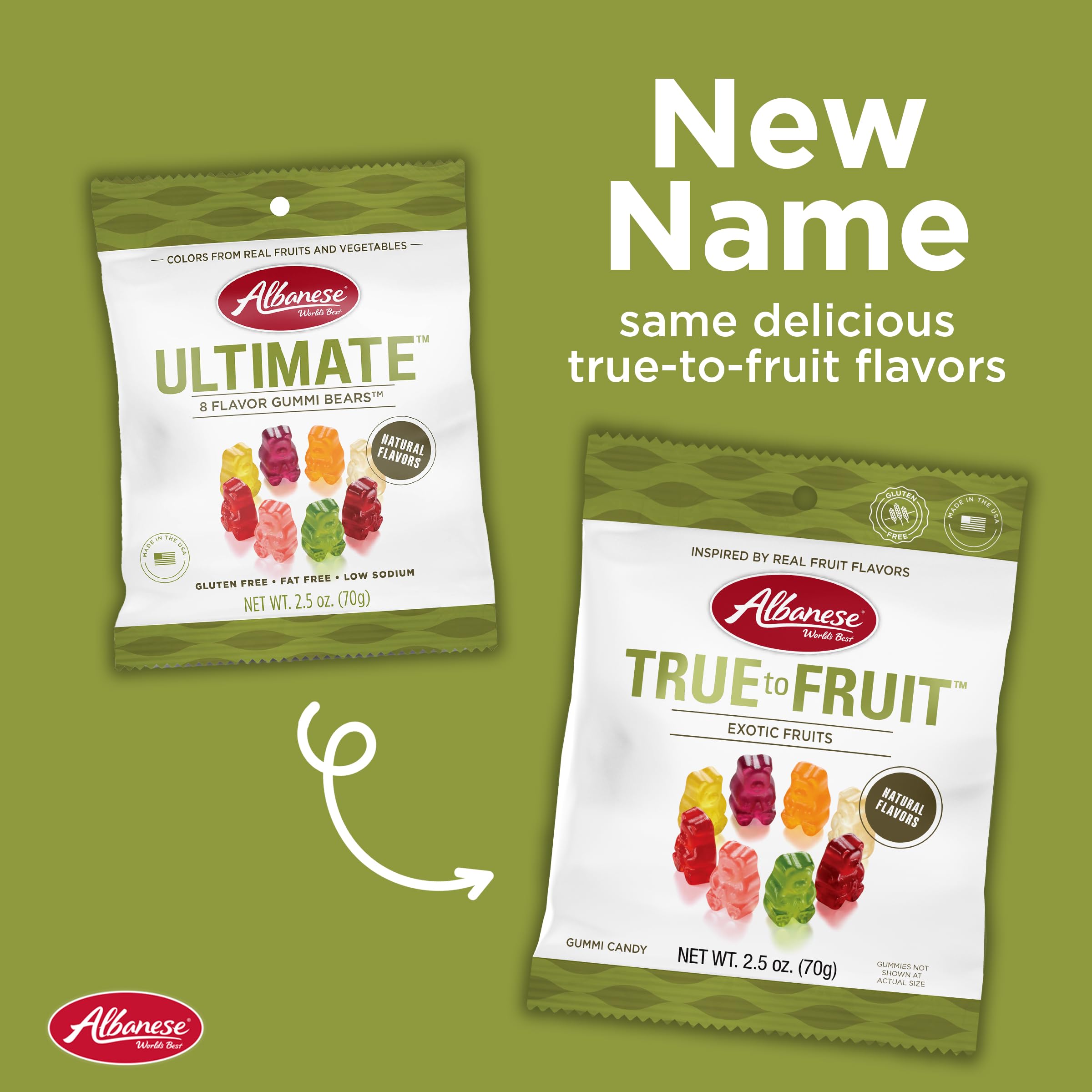 Albanese Exotic Fruit Gummies 2.5oz (12 Pack) - Soft Chewy Candy for Snacking