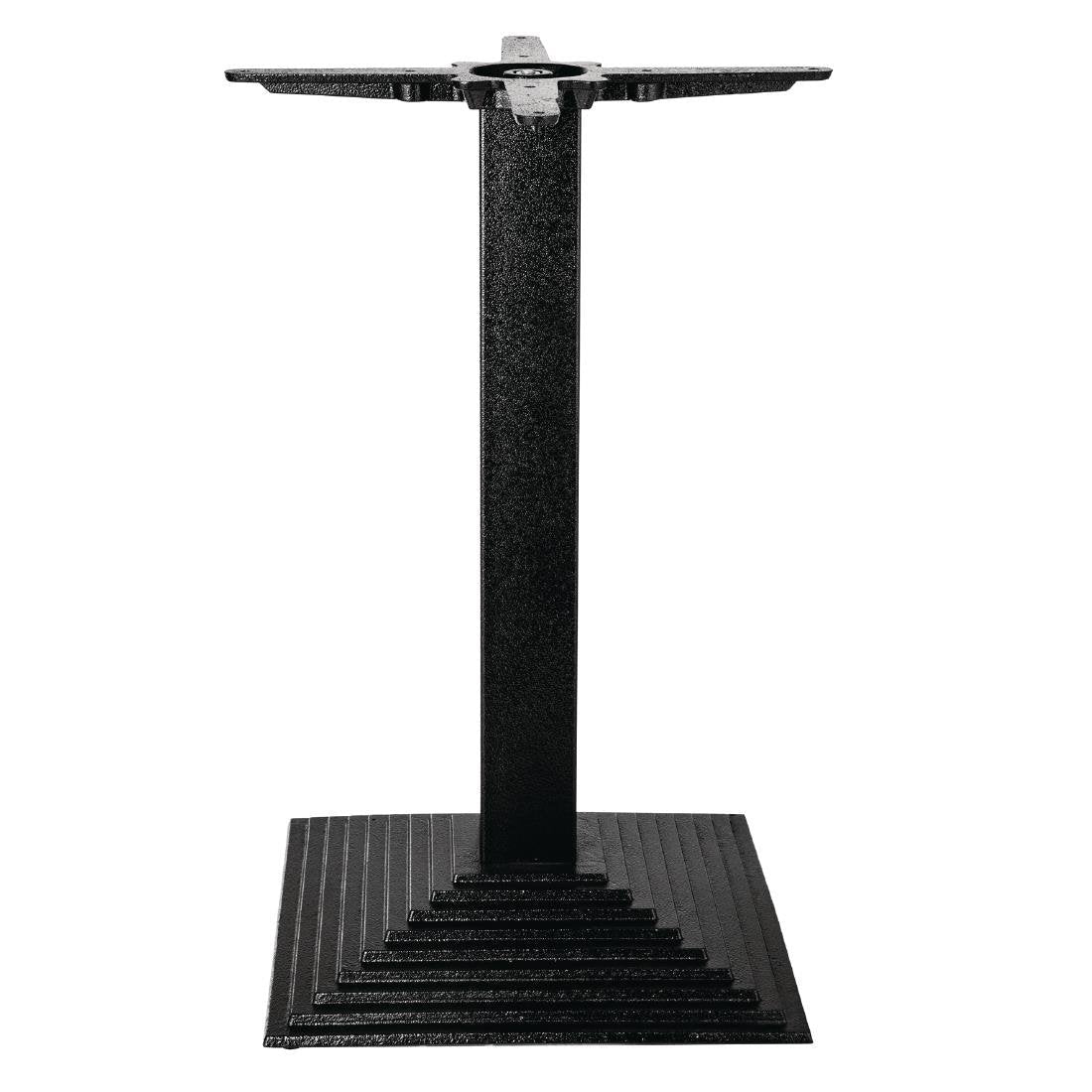 Bolero Cast Iron Step Square Table Base - Heavy Duty Metal Legs for Dining, Kitchen, or Outdoor Furniture - Perfect for Restaurants, Patios, and Home Decor