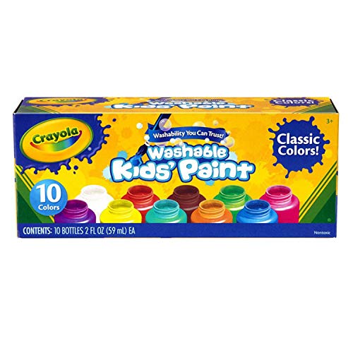Crayola Washable Kids Paint Set - 10 Bottles per Pack (Pack of 3) | Non-Toxic, Vibrant Colors for Arts & Crafts, School Projects, and DIY Home Decor | Perfect for Toddlers and Children's Creative Activities