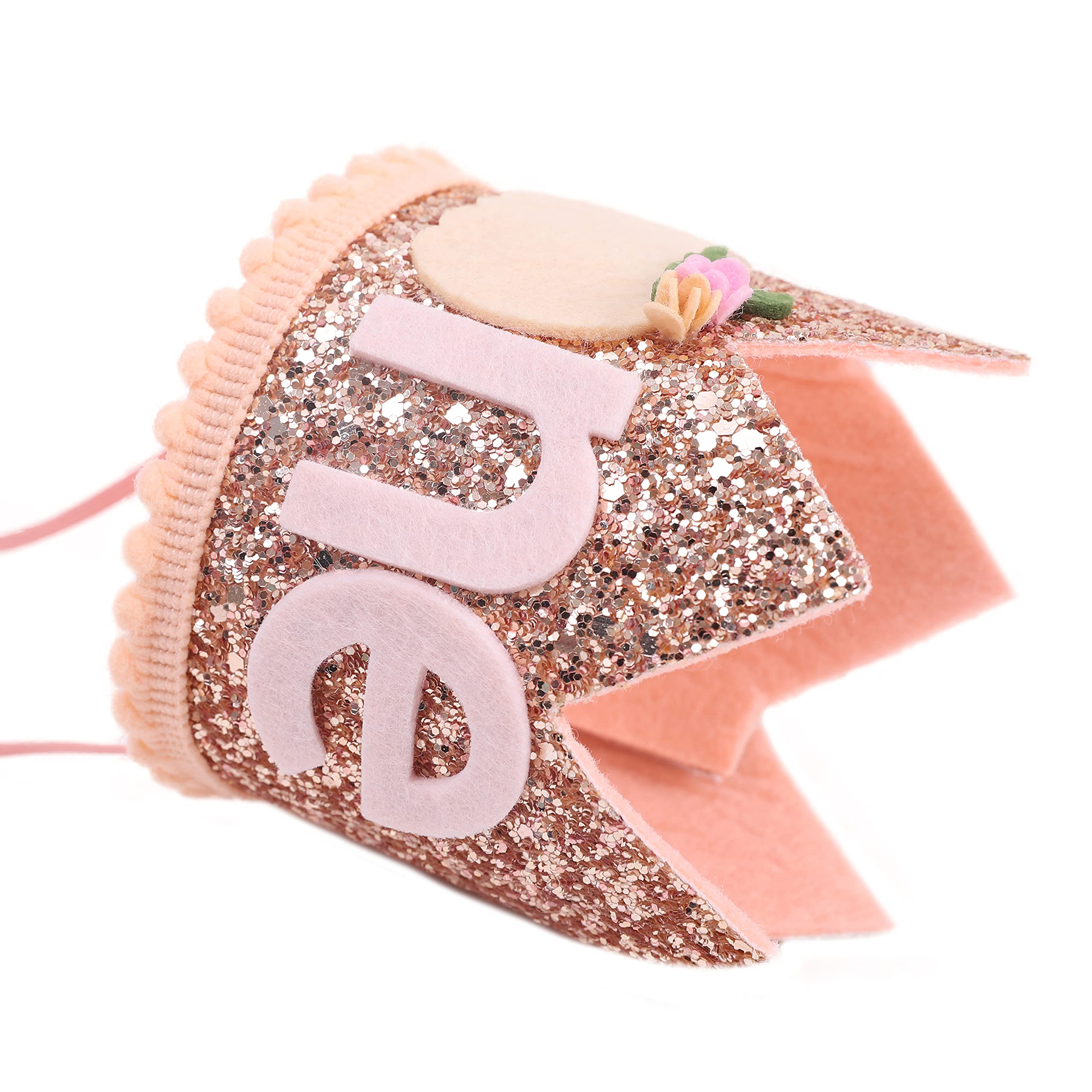 Little Pumpkin First Birthday Crown - Floral Pumpkin Theme Baby Girl's 1st Birthday Tiara Hat | Cake Smash Photo Prop & Party Decor for Fall Birthday Celebrations