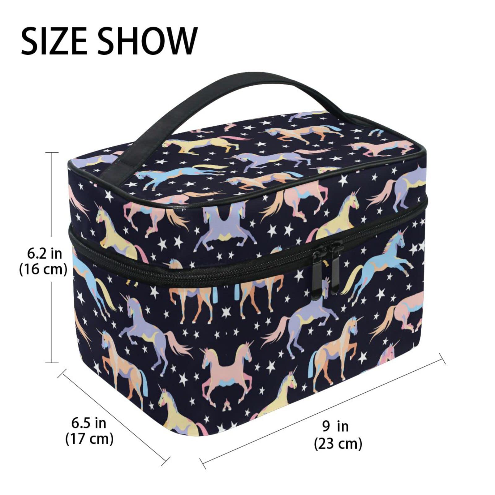 Cute Unicorn Cartoon Makeup Bag for Women & Girls - Waterproof Cosmetic Organizer with Zipper - Perfect for Travel, Gym, School & Daily Use