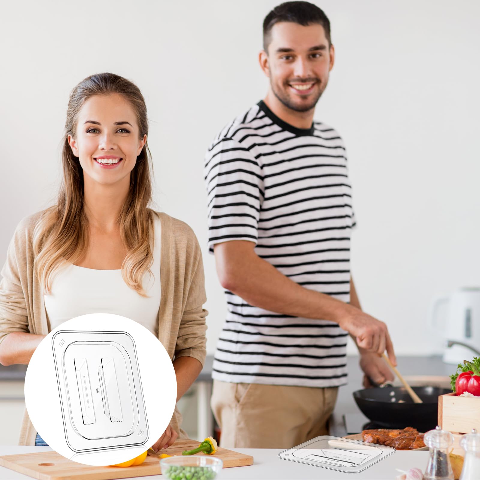 Hoolerry 24-Pack 1/6 Size Clear Polycarbonate Food Pan Lids with Handles - Commercial Grade Restaurant Food Storage Covers for Buffet, Catering & Kitchen Organization
