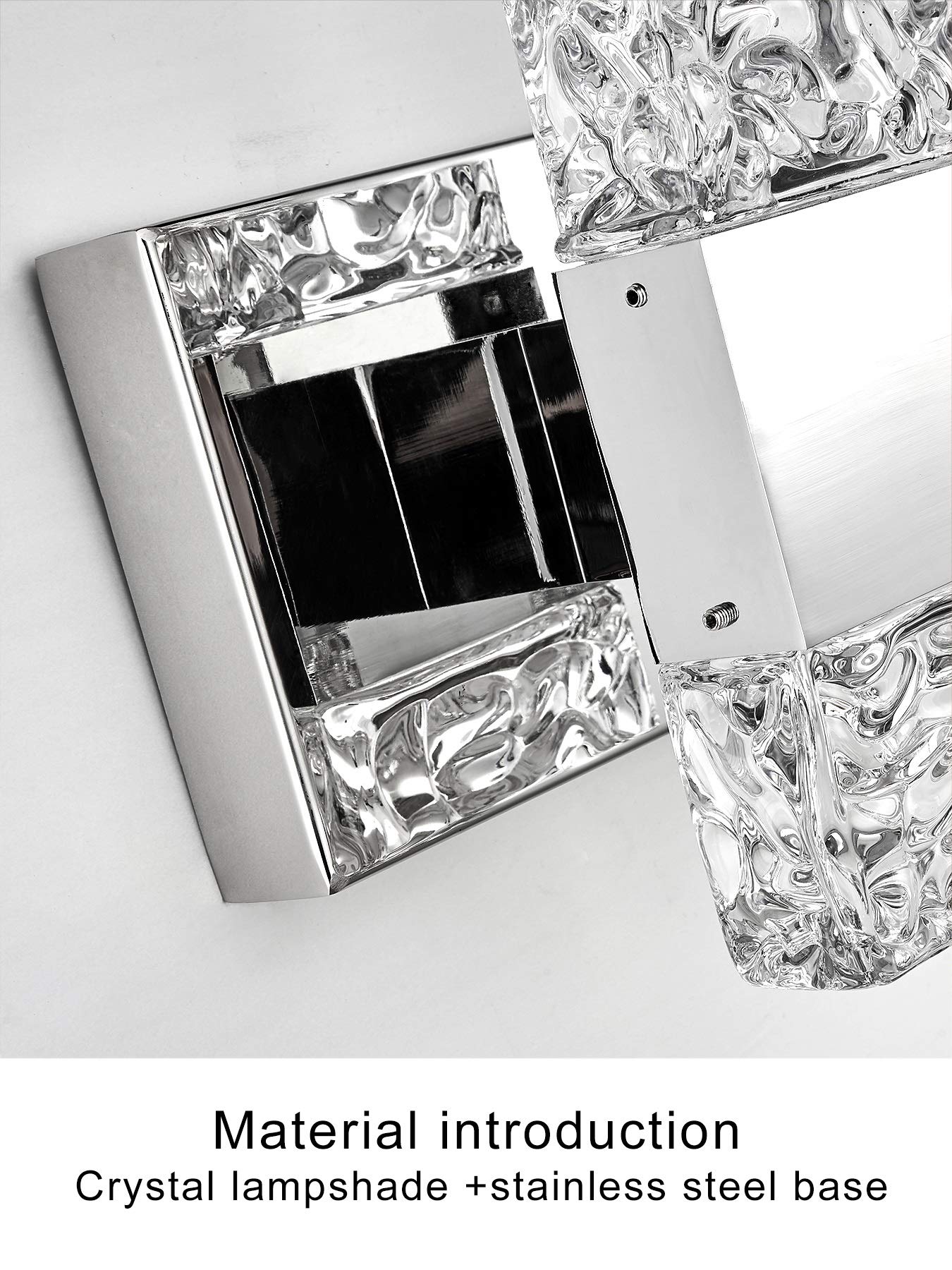 Modern LED Bathroom Vanity Light Fixtures - Chrome Stainless Steel 4-Light Wall Sconces for Bathroom Lighting Over Mirror - 28 Inch 40W LED Crystal Wall Light - Cool White 5800K - Perfect for Modern Bathrooms, Powder Rooms & Vanity Areas