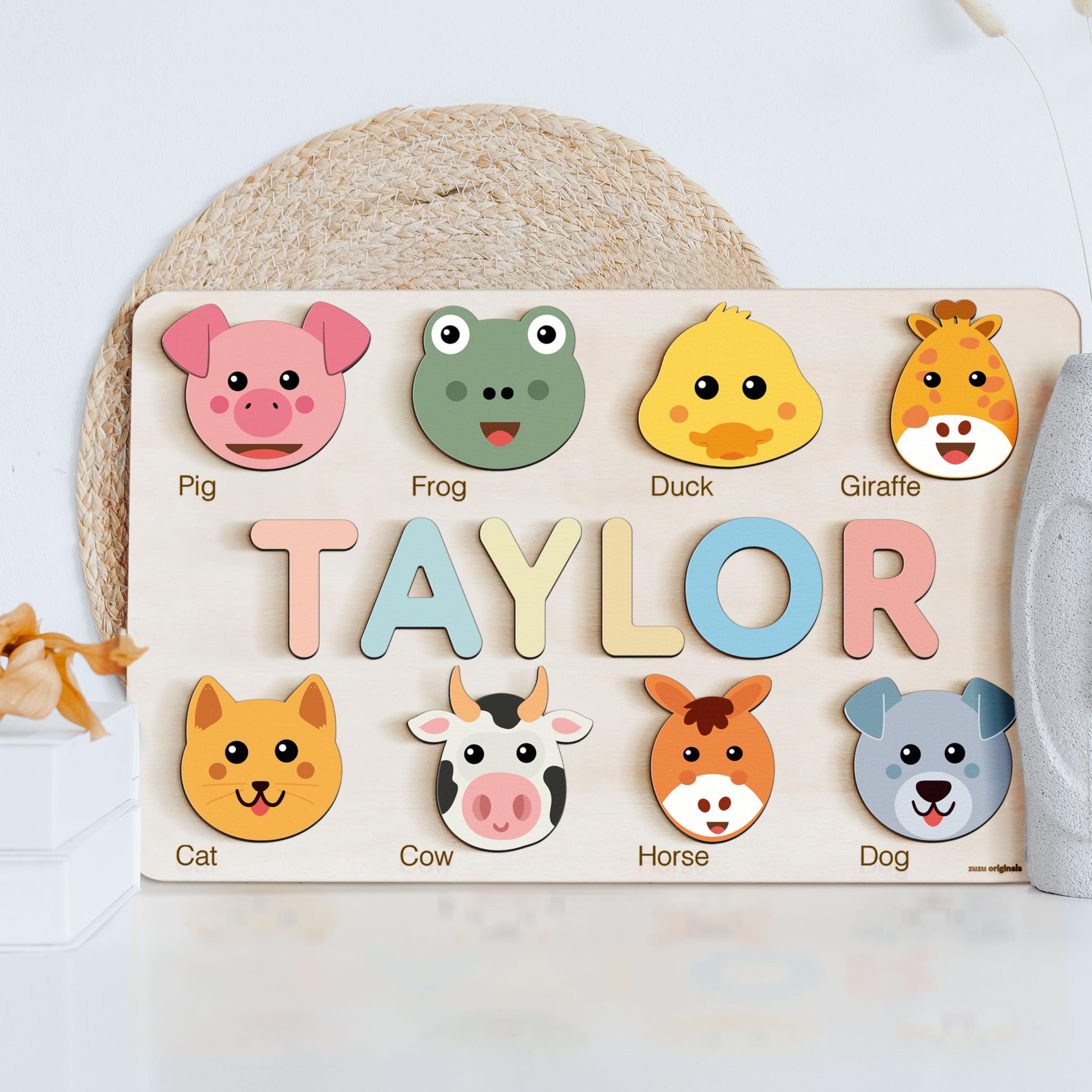 Personalized Wooden Name Puzzle for Toddlers - Baby Boy & Girl Gift for 3-36 Months - Custom Children's Toy for Learning & Play - Perfect for Christmas, Birthdays & Special Occasions