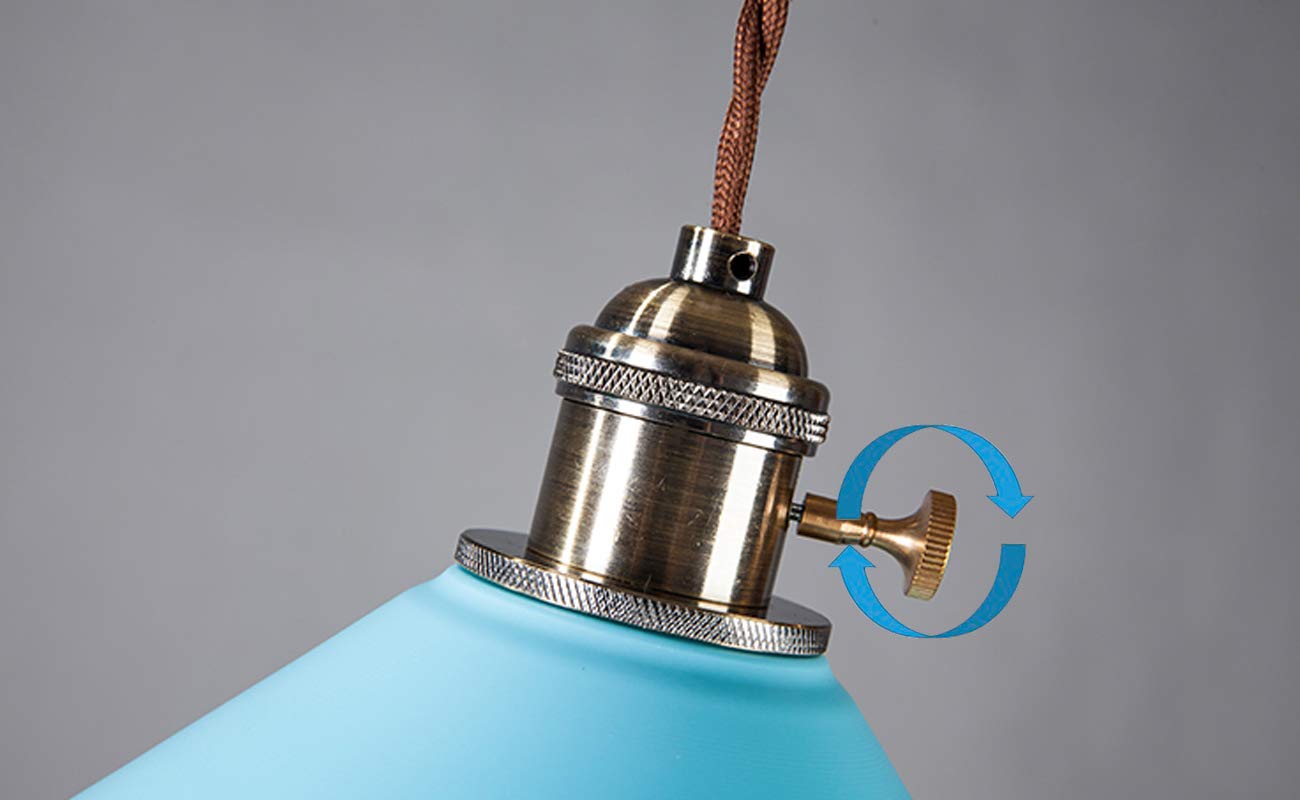 Sky Blue H Track Pendant Lighting - Dimmable Iron Art Fixtures for Kitchen & Kids Room Decor (3-Pack, Bulbs Not Included) | Modern Adjustable Track Lighting for Dining Areas, Bedrooms & Living Spaces