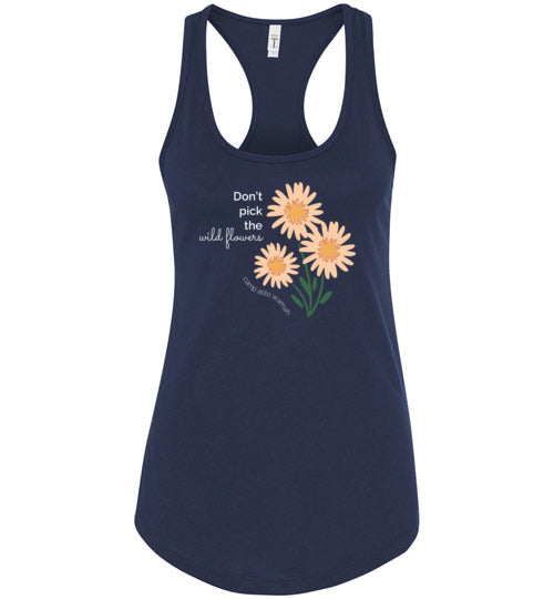 Asto Wamah Wildflowers Racerback Tank Top for Women - Floral Print Workout Top - Gym, Yoga & Summer Casual Wear