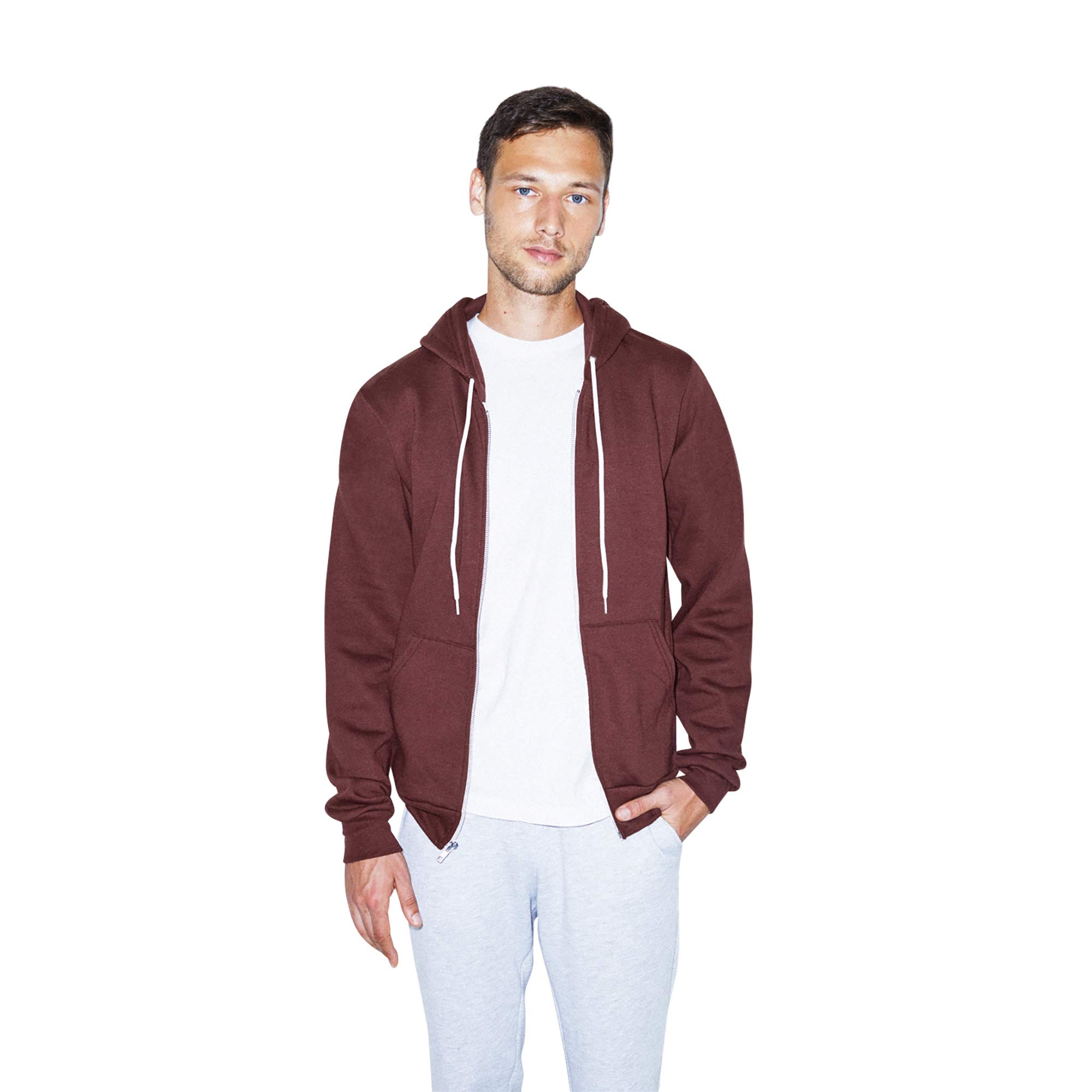 American Apparel Men's Flex Fleece Long Sleeve Zip Hoodie - Soft & Comfortable Pullover Sweatshirt for Casual Wear, Gym, and Outdoor Activities