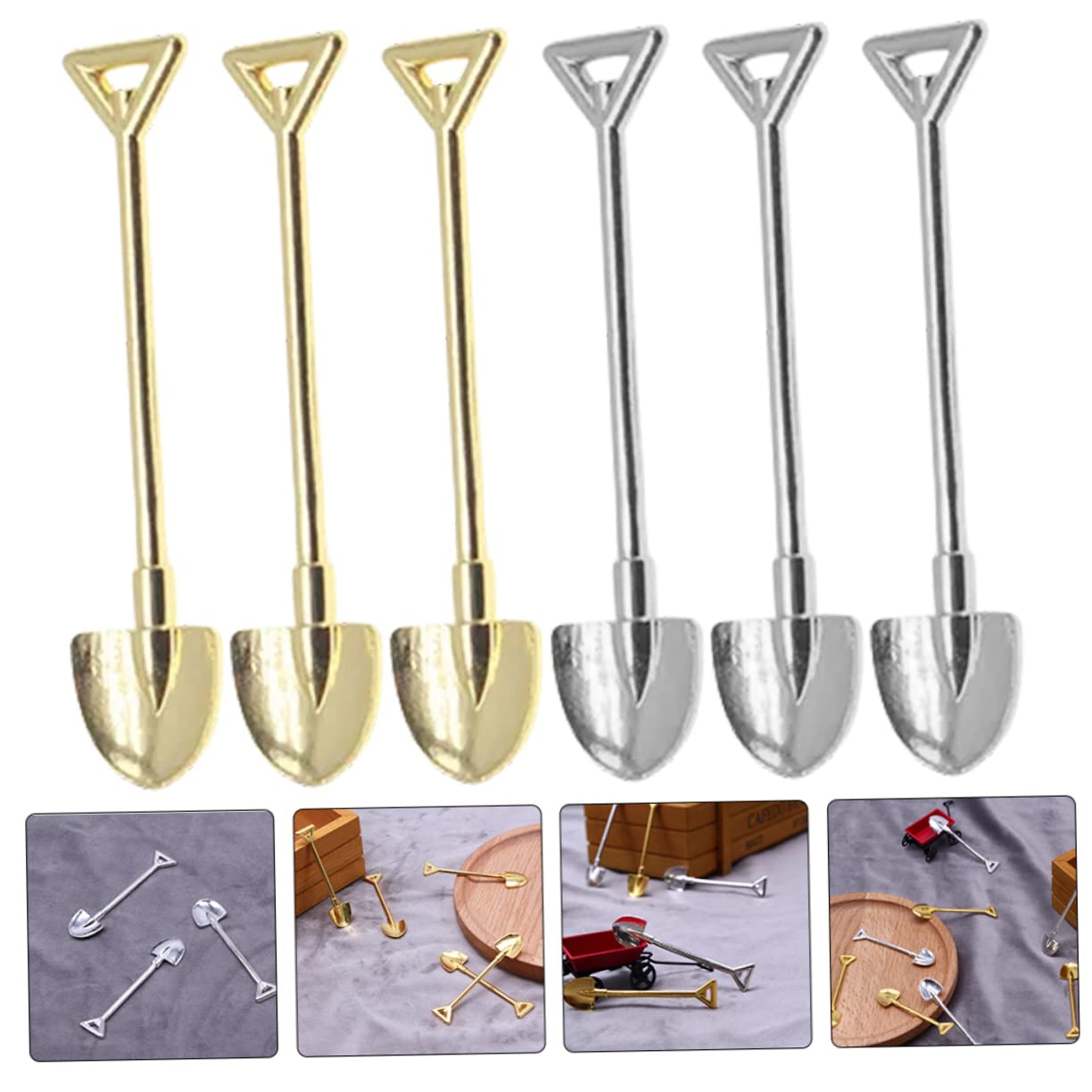 TOYANDONA 12-Piece Mini Shovel Set - Small Garden Tools, Miniature Doll Accessories & Repair Tools - Perfect for Dollhouse Decor, DIY Crafts, and Miniature Gardening Projects