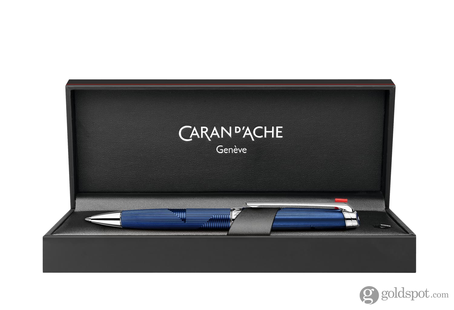 Premium Caran d'Ache Léman Ballpoint Pen - Blue Marine Ink - Luxury Writing Instrument for Professionals & Gifts - Ideal for Office, Business Meetings & Signature Signing