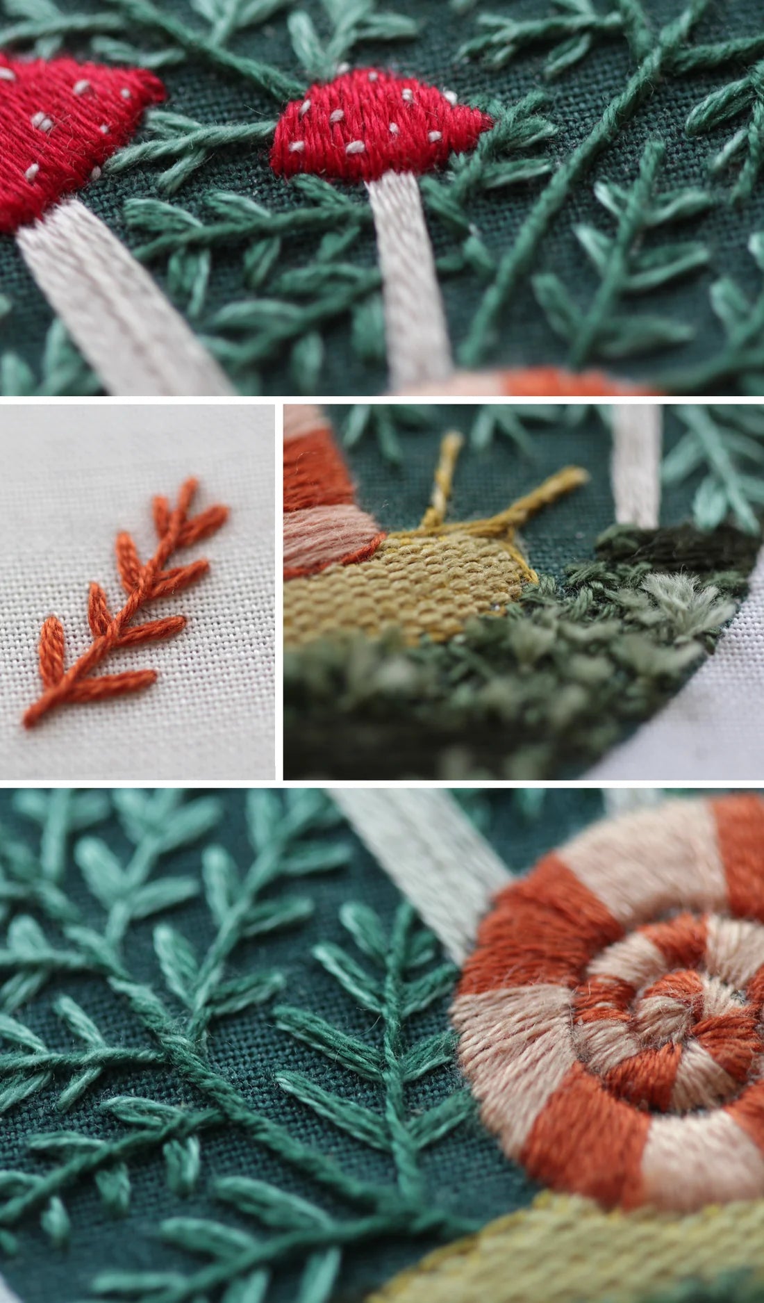 Forest Floor Embroidery Stitch Sampler Kit - Hand Embroidery Patterns for Beginners & Advanced - Perfect for DIY Home Decor, Wall Art & Gift Making
