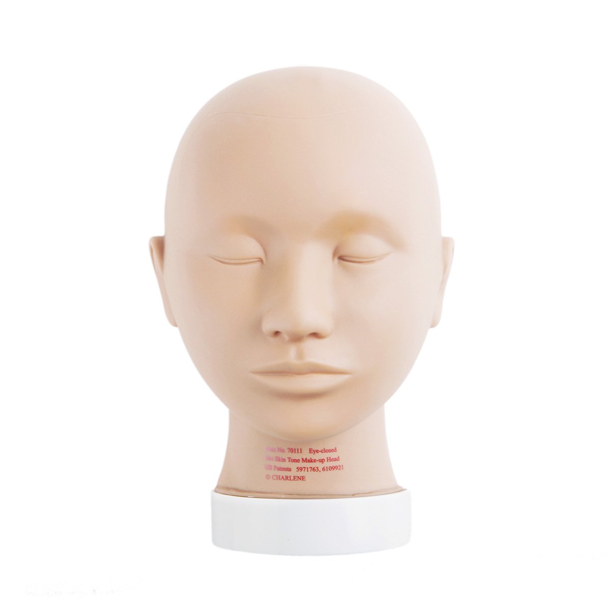 CHARLENE Erasable Makeup Mannequin Head Kit - Light Skin Tone with Closed Eyes for Professional Cosmetology Training & Practice | Perfect for Beauty School Students & Salon Stylists