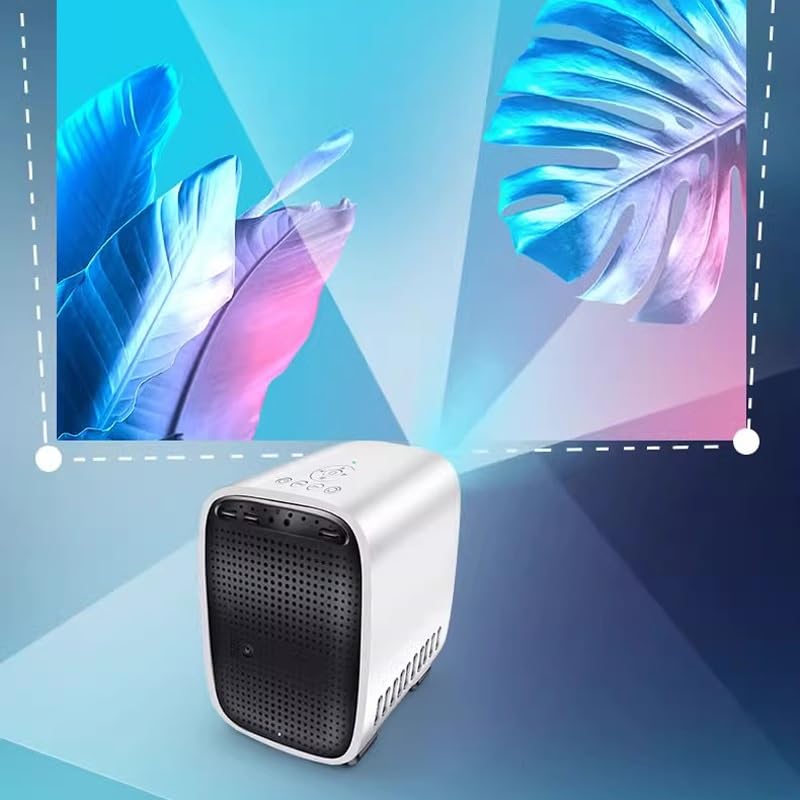 QUYNAGER 1080P Wireless Projector for Home Theater, Bedroom, Office - Portable HD Movie Projector with Side Projection Screen (D As Shown) - Perfect for Movie Nights, Gaming, and Presentations
