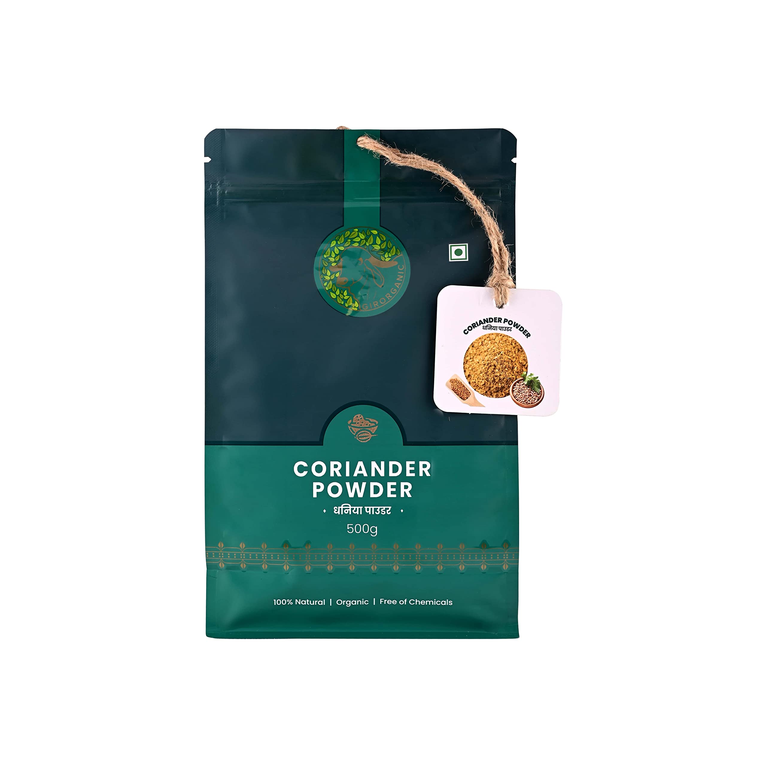 Organic Coriander Powder (Dhaniya) - 500g | 100% Natural, Stone-Ground | Chemical-Free, Preservative-Free | Rich Aroma & Flavor Enhancer | Gopal Ratna Award Winner 2023 | Perfect for Indian Curries, Soups & Marinades