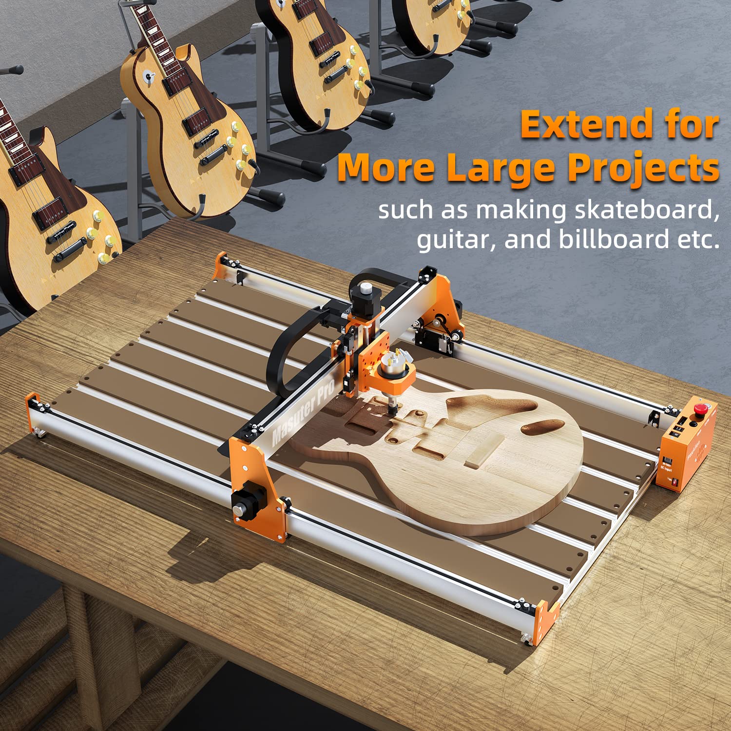 FoxAlien 4080 CNC Router Extension Kit - Upgraded Hybrid Spoilboard for Masuter Pro CNC Machine | Expands Working Area to 15.75