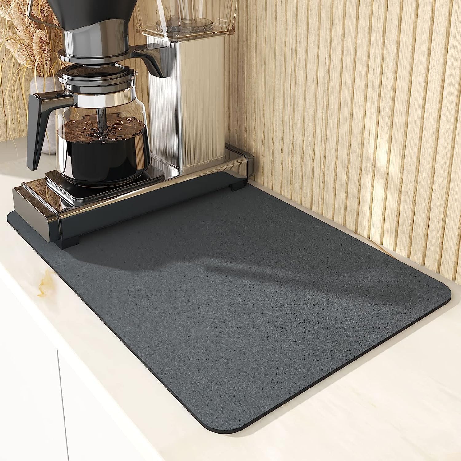 **YOGVAYNA Large Absorbent Kitchen Dish Drying Mat (40x45 cm) - Quick Dry Non-Slip Countertop Mat for Dishes, Utensils & Cookware - Perfect for Sink, Counter, or Cabinet Use**