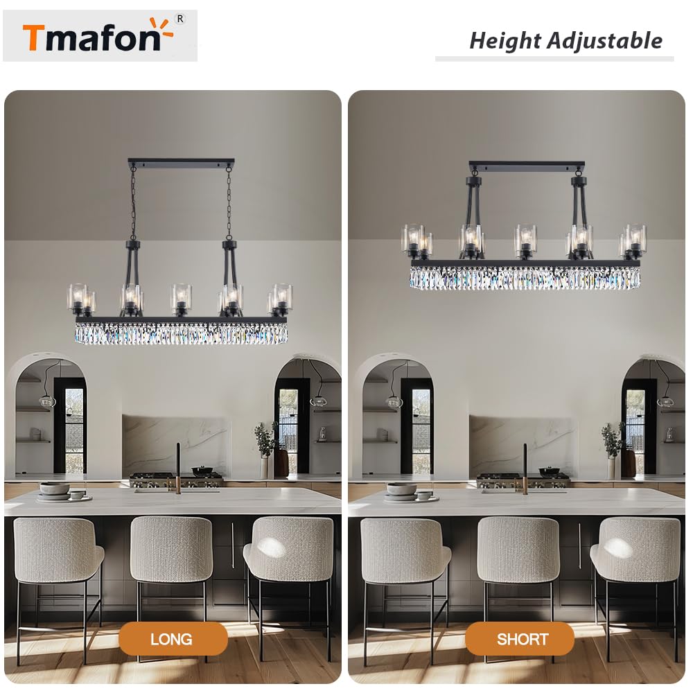 Modern Black Rectangle Crystal Chandelier - 47