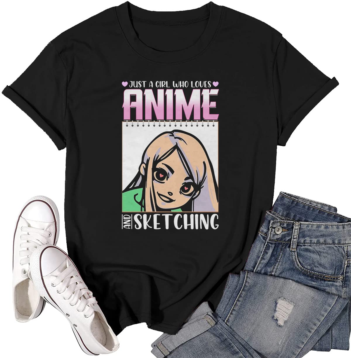 Anime Manga Sketching Enthusiast Long Sleeve T-Shirt - Perfect for Cosplay, Comic Con & Art Class