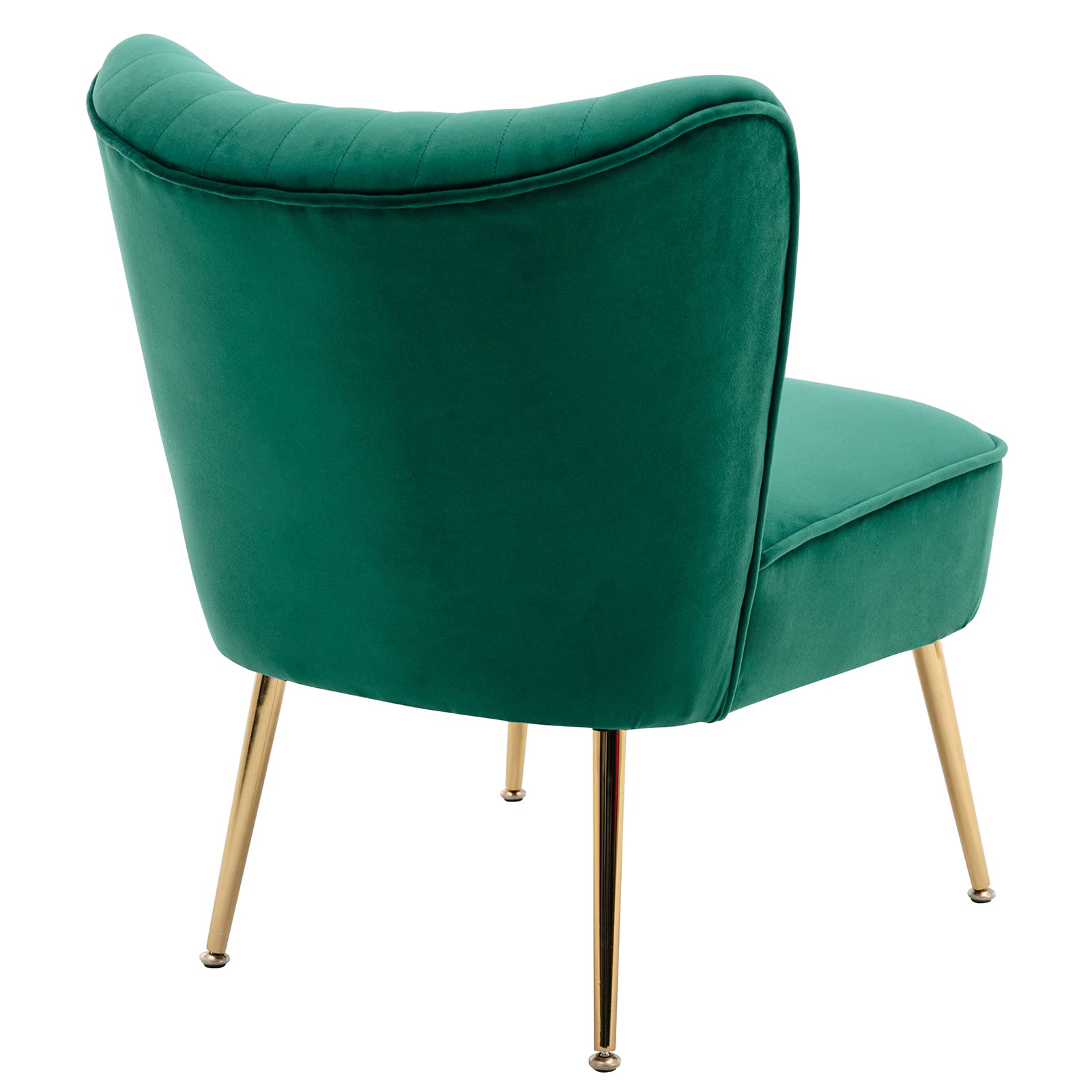 DUOMAY Modern Velvet Accent Chair Set of 2 - Green Wingback Slipper Chairs with Gold Metal Legs for Living Room, Bedroom, Entryway - Space Saving Small Corner Chairs for Apartments & Cozy Reading Nooks