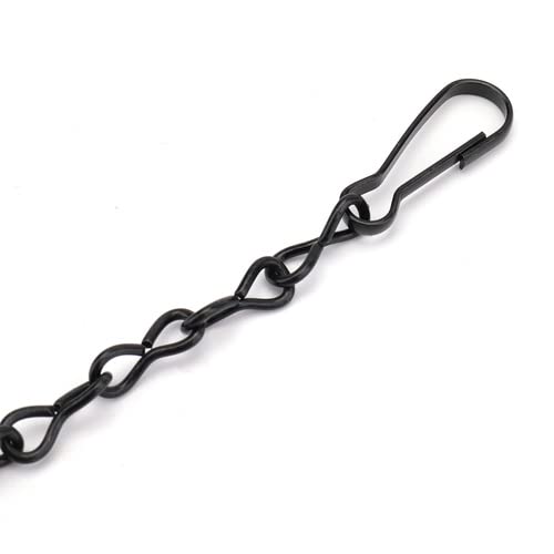 Suwimut 157 Inch Black Metal Hanging Chain with 30 S Hooks & 30 Clips - Heavy Duty Decorative Chain for Bird Feeders, Wind Chimes, Plant Hangers, Lanterns, Grow Lights - Indoor Outdoor Home & Garden Decor