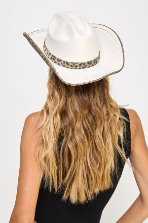 Sparkling Pave Leopard Print Rhinestone Cowboy Hat for Women - Western Fashion Accessory for Parties, Rodeo Events & Country Music Concerts