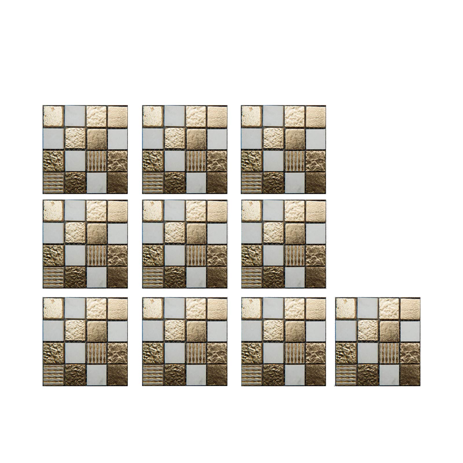 10 Sheets Waterproof Peel and Stick Wall Tile Stickers - Self-Adhesive Bathroom Backsplash, Shower Wall Decor, Kitchen Contact Paper - Perfect for Home Renovation & DIY Projects