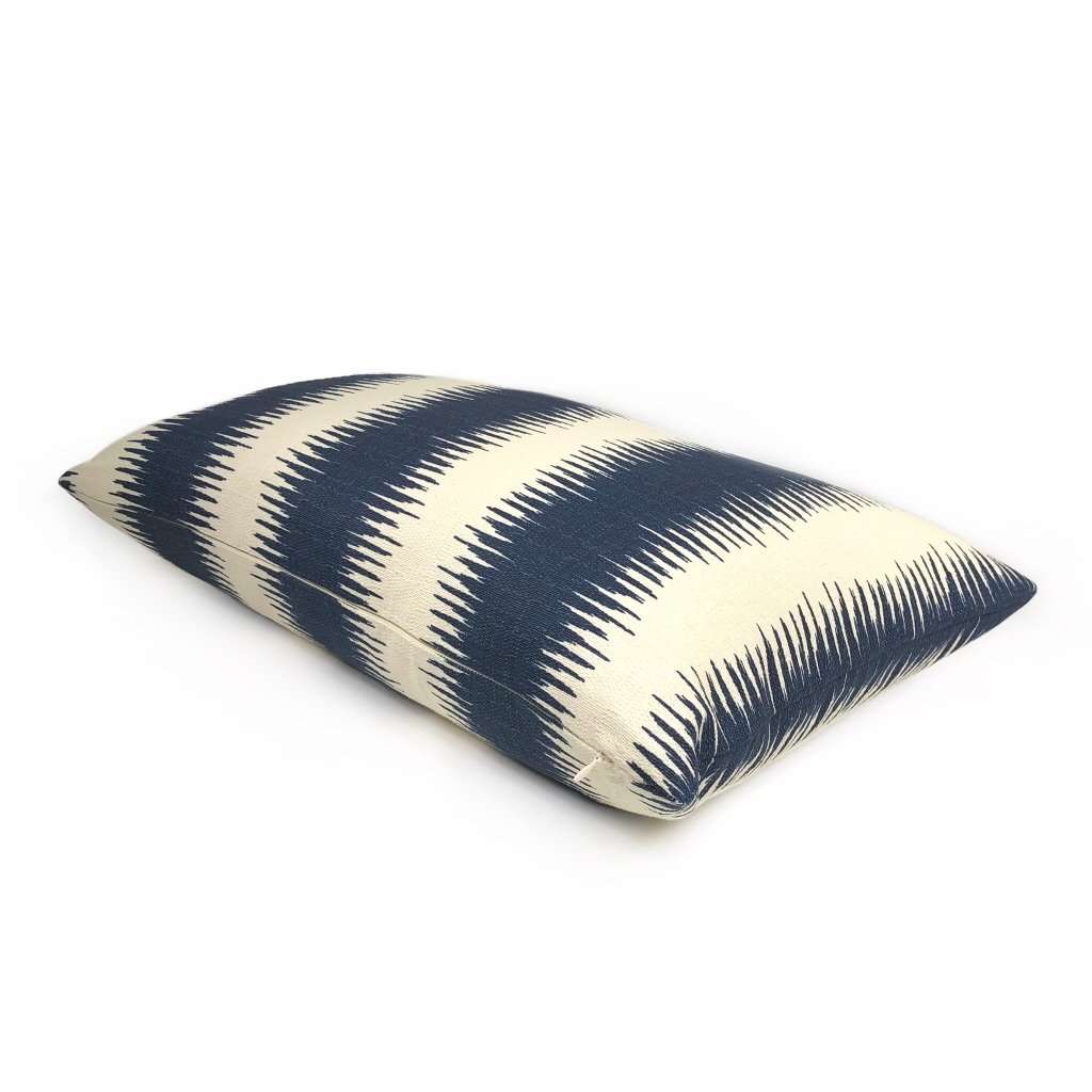 Goji Navy Blue & Cream Tribal Stripe Pillow Cover - Bohemian Decorative Throw Pillow Case for Sofa, Bed, Couch - Home Decor Accent for Living Room, Bedroom