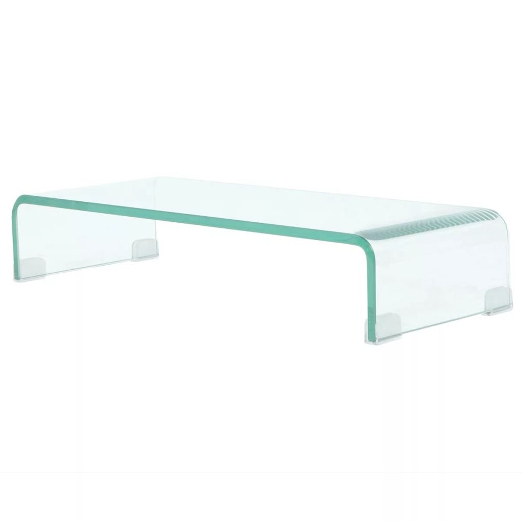 Clear Glass TV Stand & Monitor Riser - 23.6