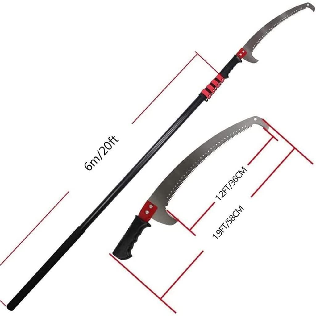 5.4-7.2m (20ft) Extendable Telescopic Pole Saw - Adjustable Tree Pruner for High Branches & Leaves Trimming - Perfect for Garden Maintenance, Landscaping & DIY Tree Care