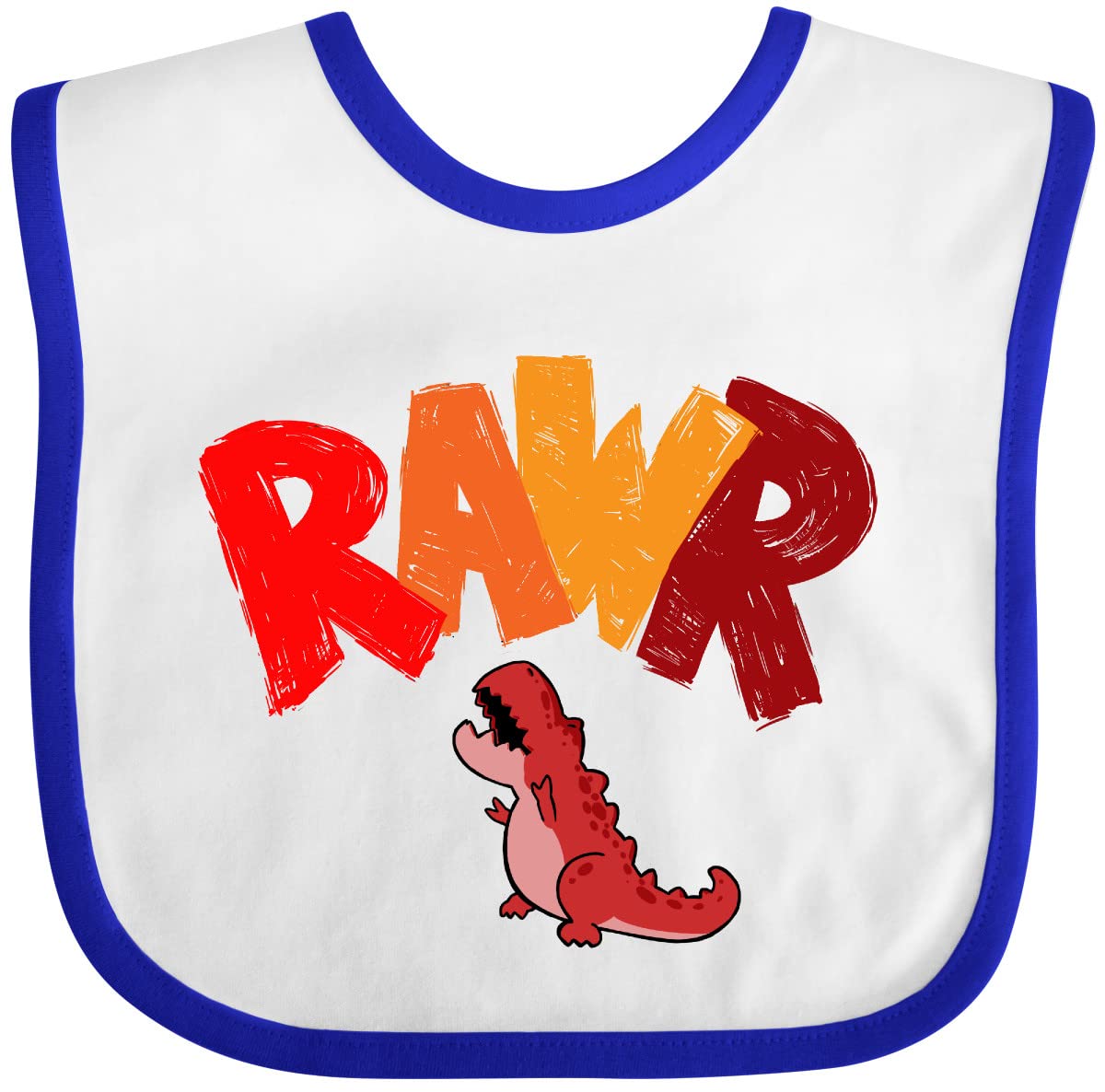 Inktastic Lil' Red Tyrannosaurus Rawr Baby Bib - Dinosaur Themed Drool Bib for Infants & Toddlers - Perfect for Mealtime, Playtime & Photo Shoots