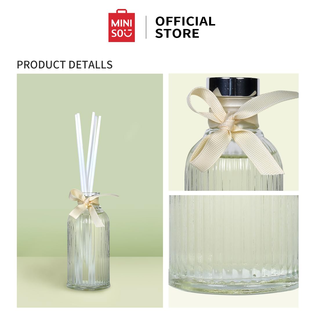 MINISO Lost in Garden Home Fragrance Flameless Essential Oil Diffuser with Reed Sticks - Aromatherapy Room Freshener for Home, Bedroom & Living Room - Wild Flower Scent - Perfect for Relaxation, Stress Relief & Creating a Cozy Atmosphere