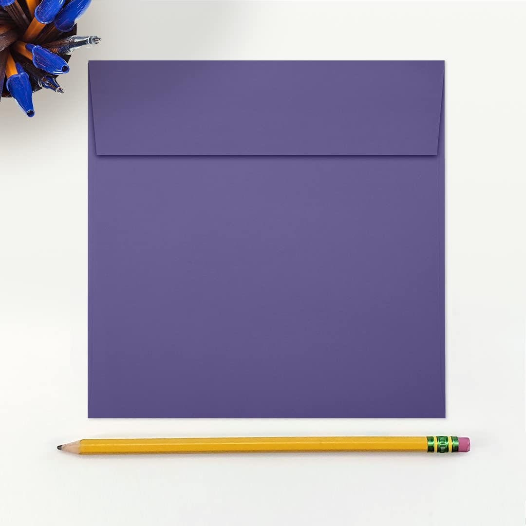 Premium 6x6 Inch Square Invitation Envelopes - Wisteria Purple, 80lb Text Weight, Self-Seal Peel & Press Closure, Pack of 1000 - Perfect for Wedding Invitations, Greeting Cards, Party Favors and Business Correspondence
