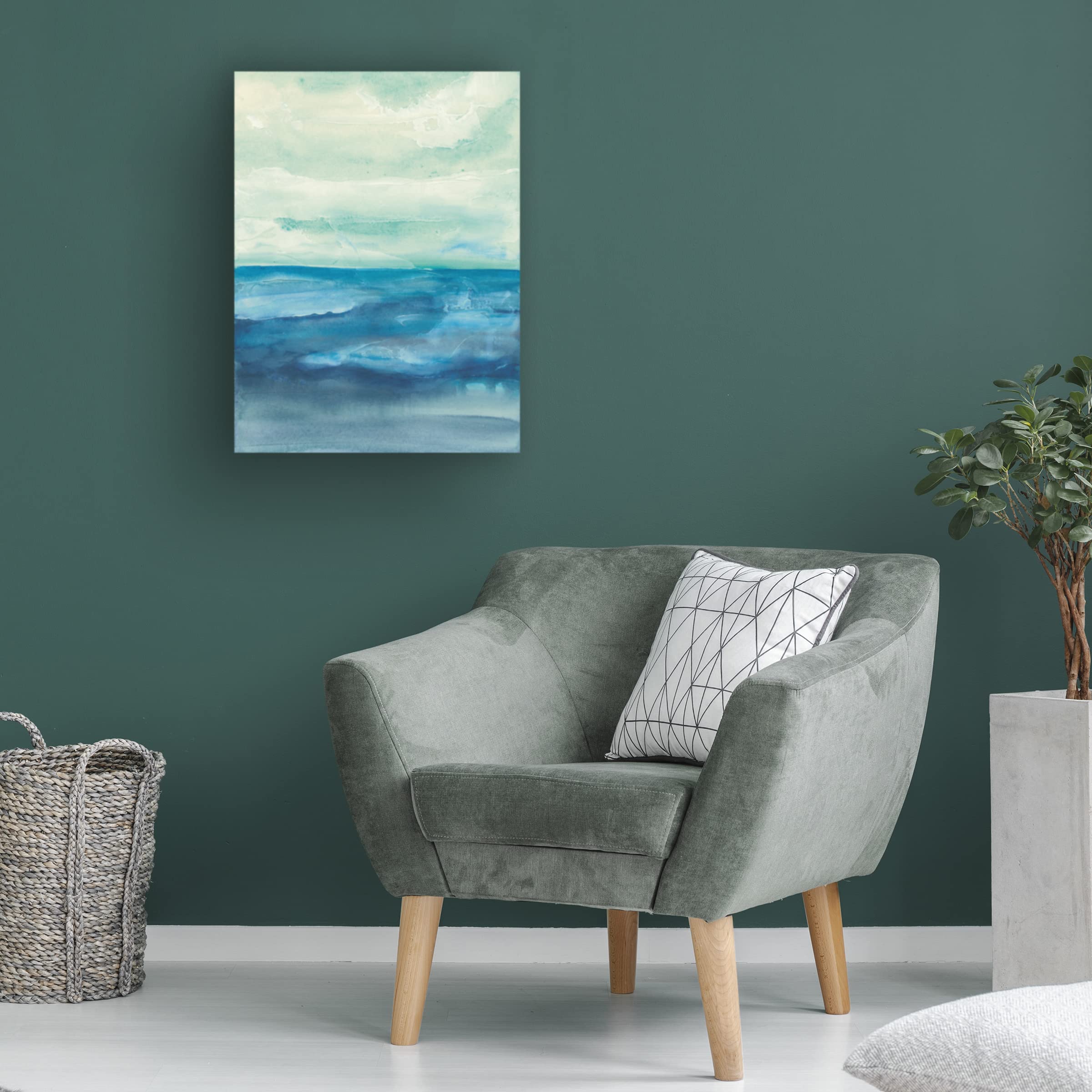 Trademark Fine Art 'Shallow Water' Canvas Wall Art by Chris Paschke - Coastal Beach Decor for Living Room, Bedroom & Office