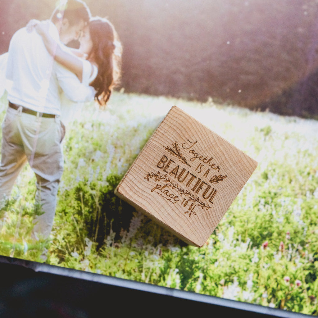 Personalized Anniversary Keepsake Block - Custom Engraved Wooden Gift for Couples - Perfect for Wedding Anniversaries, Romantic Gifts & Home Decor