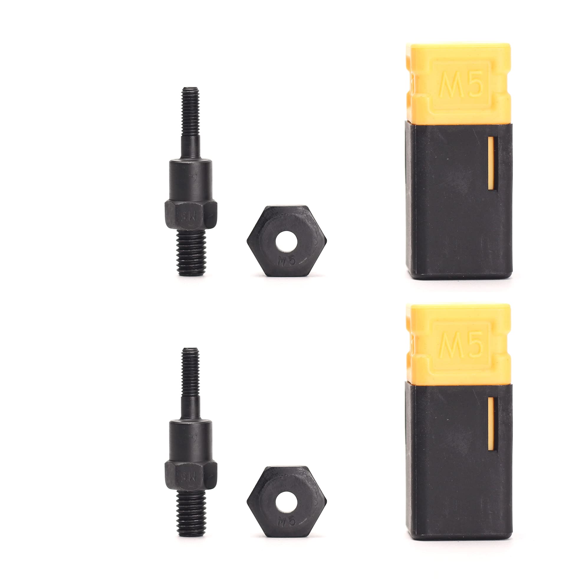 Heavy Duty Hand Rivet Nut Gun Kit with M5 Mandrel and Nose Pieces (2 Pack) - Perfect for Automotive, Metalworking, and DIY Home Repair Projects