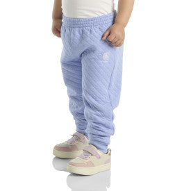 Baby & Toddler Quilted Jersey Logo Sweatpants - Soft Cotton Comfort Pants for Boys & Girls - Pale Iris Color - Perfect for Playtime, Daycare & Cozy Home Wear