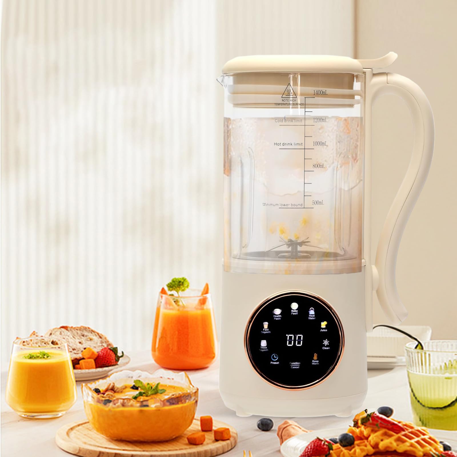 50oz Nut Milk Maker Machine for Homemade Almond, Oat, Soy & Plant-Based Milk - Automatic with Self-Cleaning, Boiling Water, Delay Start & Keep Warm Function - Perfect for Vegan, Dairy-Free & Healthy Lifestyle at Home