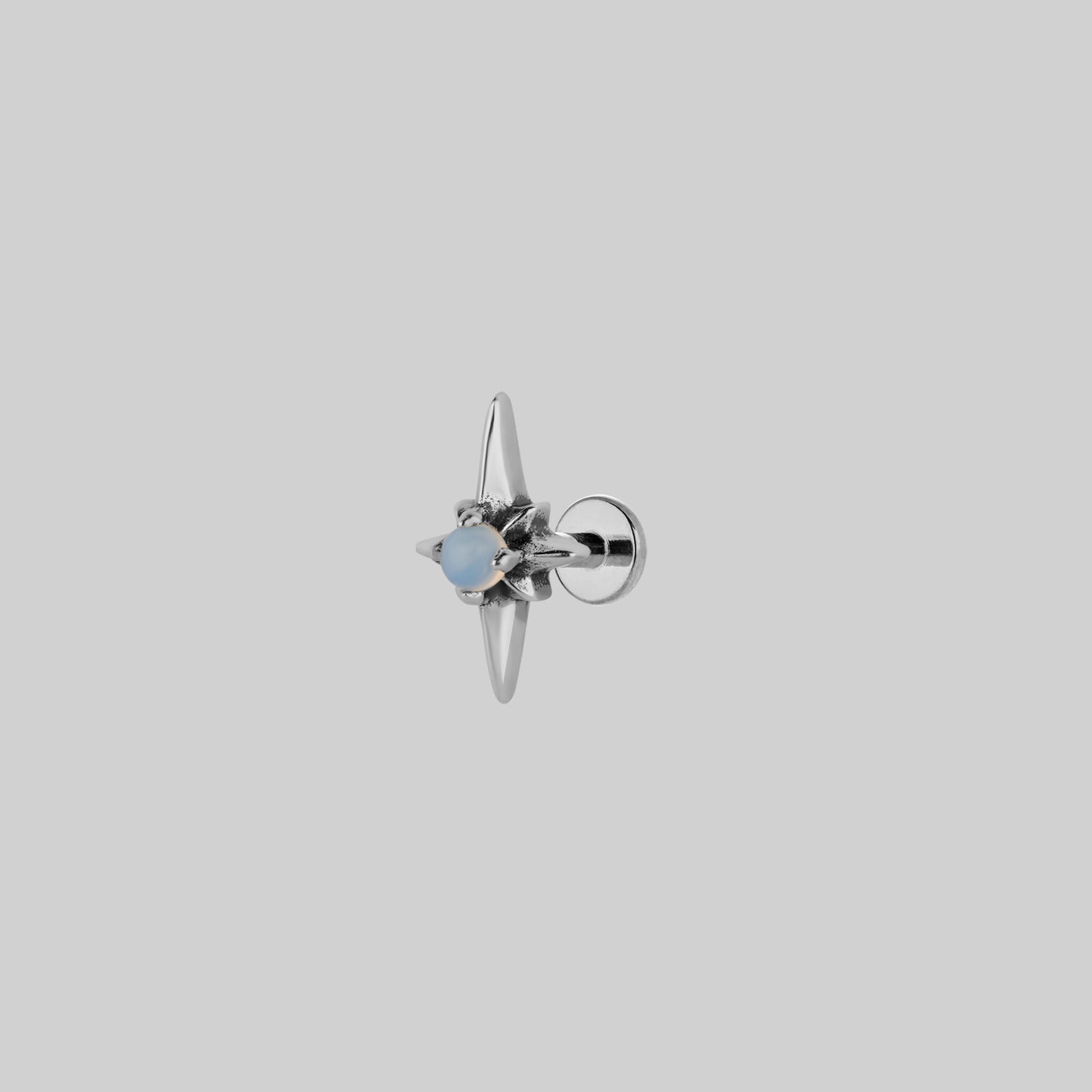 NOVA. Star Flare Opalite Stud Earrings - Sterling Silver Dangle Earrings for Women, Gift for Her, Birthday, Anniversary, Party, Wedding, Everyday Wear