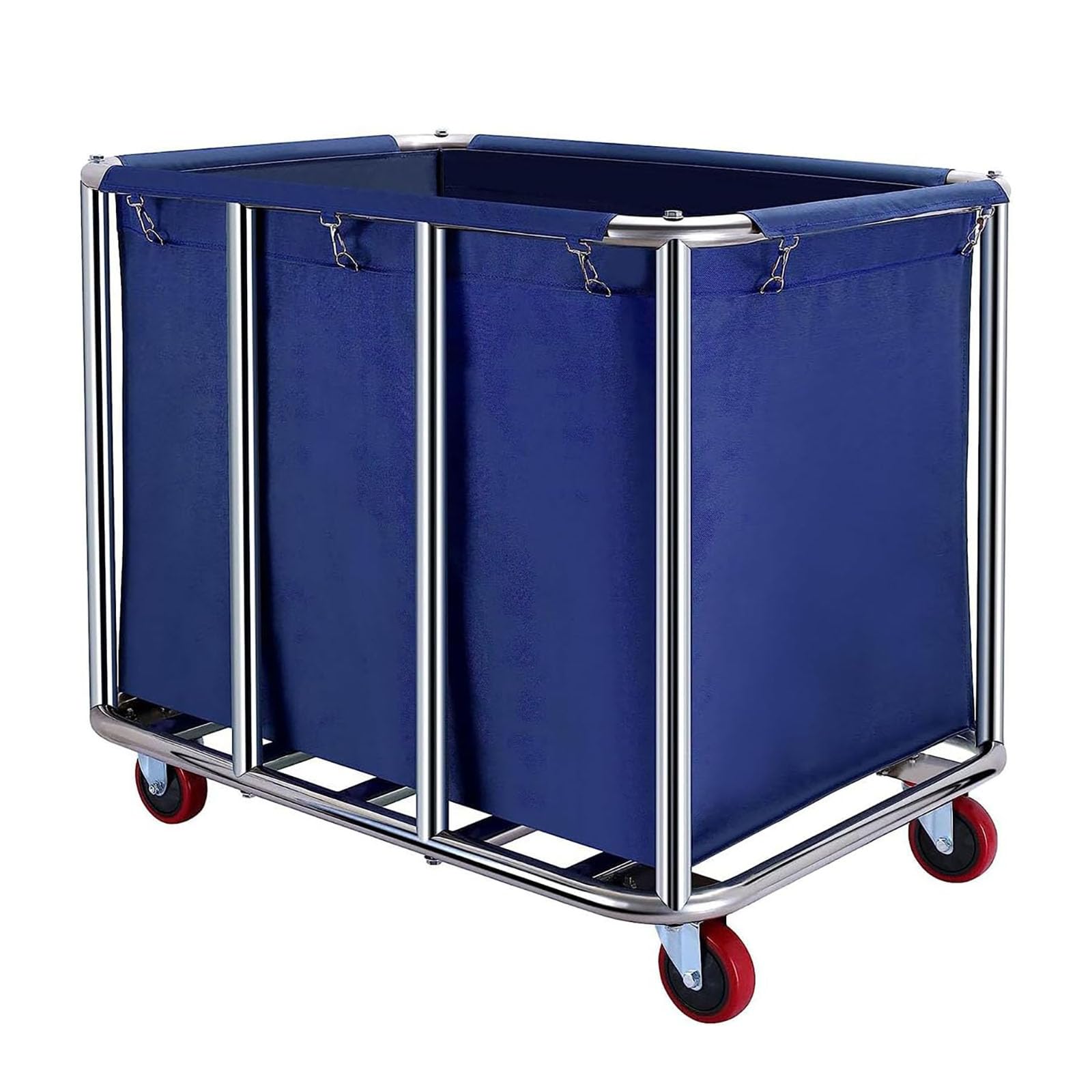 Heavy Duty Commercial Laundry Cart with Wheels - 12 Bushel (400L) Collapsible Rolling Laundry Hamper - Industrial Large Waterproof Laundry Basket for Home, Hotel & Hospital Storage - Perfect for Organizing Clothes, Linens & Bulk Laundry Transport