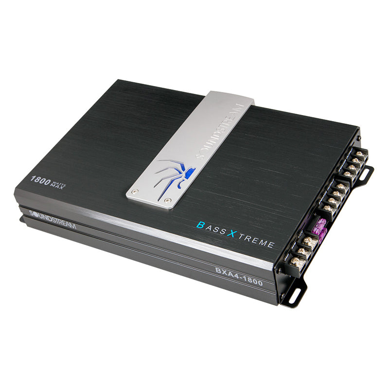 Soundstream BXA4-1800 (BXA41800) Bass Xtreme Series 1800W 4-Channel Car Amplifier - Powerful Audio Boost for Cars, Trucks & SUVs