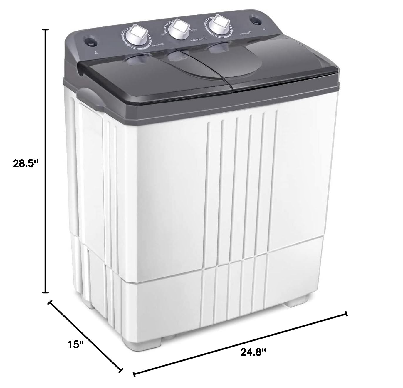 GO-12690OD High-Efficiency Front Load Washing Machine in Gray - Perfect for Apartments, Laundry Rooms & Small Spaces